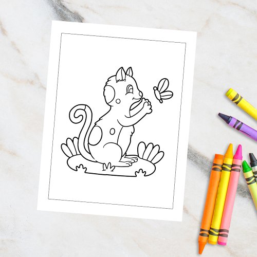 Color Me Cat  Butterfly  Kids Activity Cards