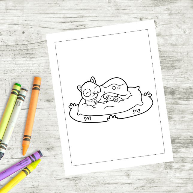 Color Me Cat Sleeping | Kids Activity Cards (Creator Uploaded)