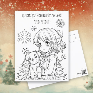 Color Me Christmas Card for Kids