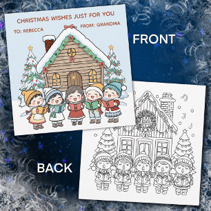 Color Me Christmas Card with Carolers
