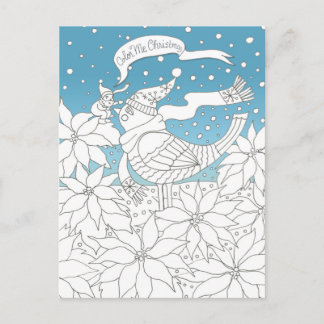 Color Me Christmas Coloring Book Art Holiday Postcard