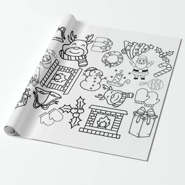 Color Me - Christmas Wrapping Paper  (Unrolled)