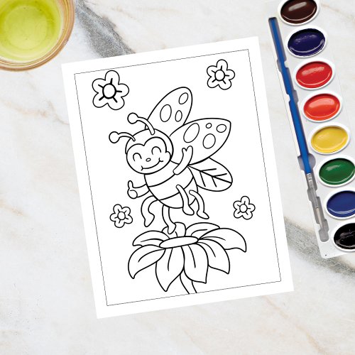 Color Me Cute Butterfly  Kids Activity Cards