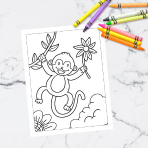 Color Me Cute Monkey | Kids Activity Cards