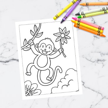 Color Me Cute Monkey | Kids Activity Cards