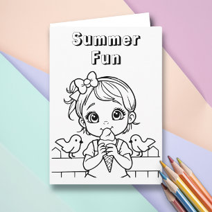 Color Me Cute Personalized Kid's Birthday Card