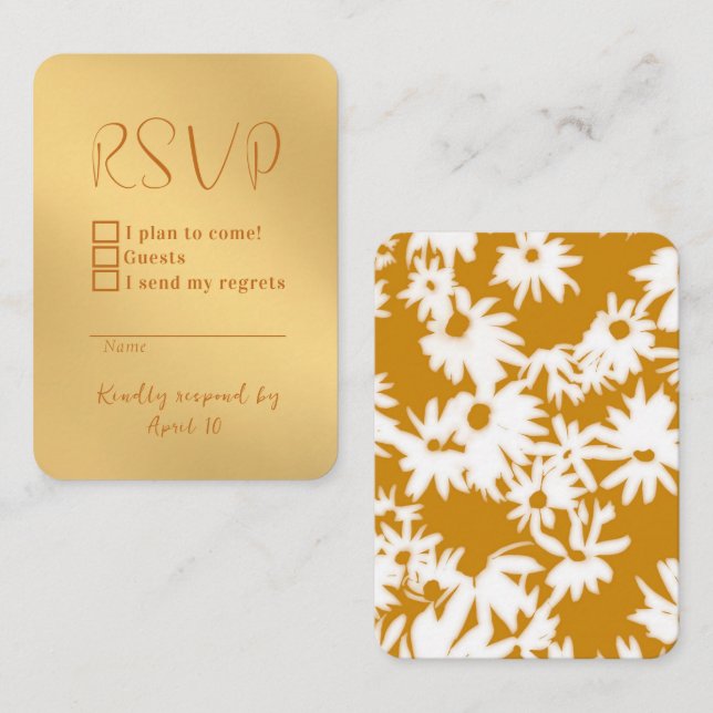 Color Me Daisies Gold Response Card (Front/Back)