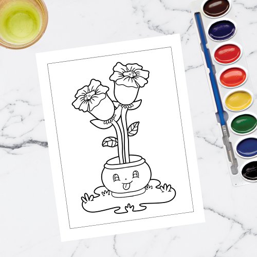 Color Me Double Daffodils  Activity Cards