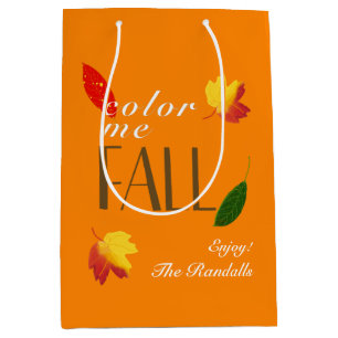 Color Me Fall Personalized Medium Gift Bag
