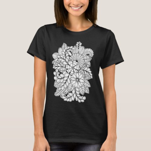 Color Me Floral Group DIY Doodle T_Shirt