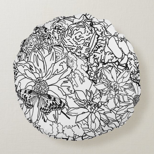 Color Me Floral Pillow (Back)