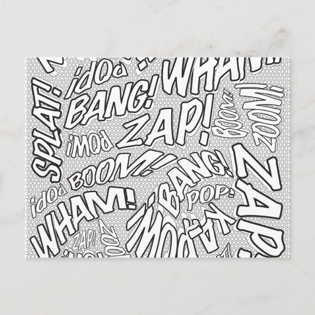Color Me Fun Retro Comic Book Pop Art Postcard (Front)