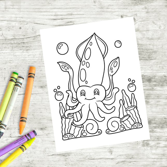 Color Me Giant Squid | Kids Activity Cards (Creator Uploaded)
