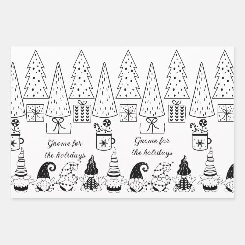 Color Me  Gnome Christmas Wrapping Sheets 3