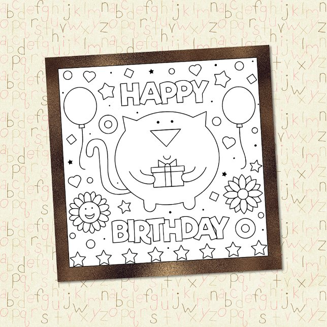 Color Me Happy Birthday Cat | Activity Card (Creator Uploaded)