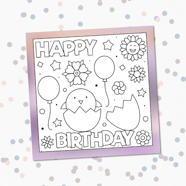 Color Me Happy Birthday Chick | Activity Card (Creator Uploaded)
