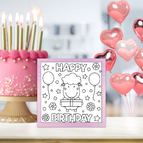Color Me Happy Birthday Lamb | Activity Card