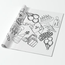 Color Me - Happy Birthday Wrapping Paper