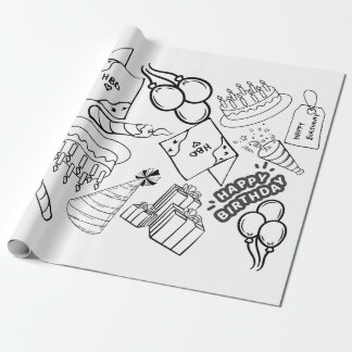 Color Me - Happy Birthday Wrapping Paper