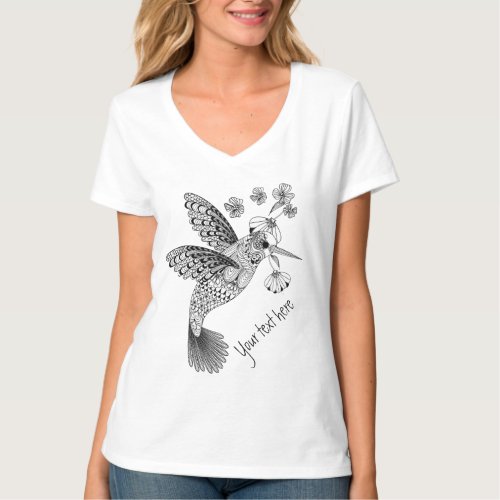 Color Me Hummingbird Floral DIY T_Shirt