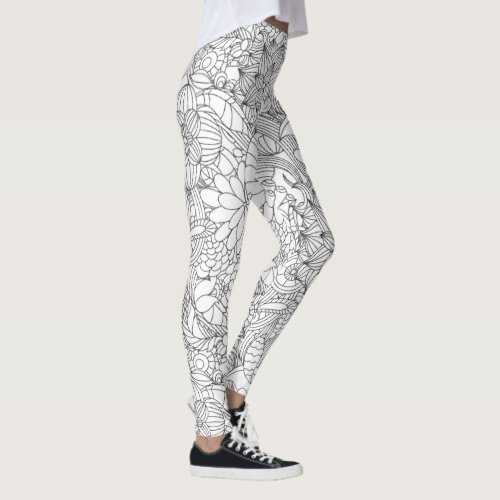 Color Me In Botanical Pattern Leggings