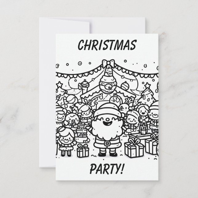 Color Me in: Christmas party Invitation (Front)