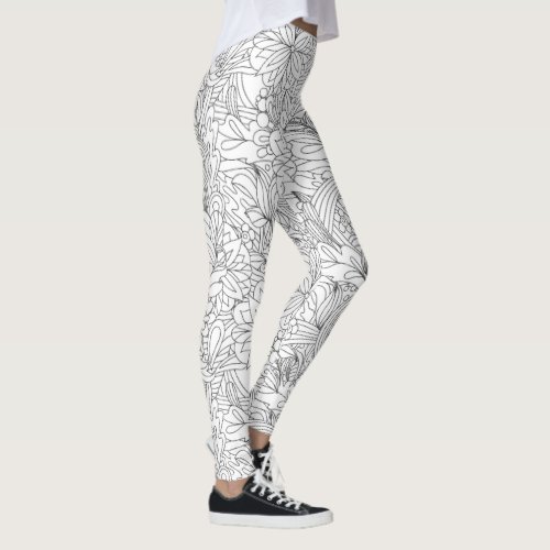 Color Me In Floral Pattern Leggings