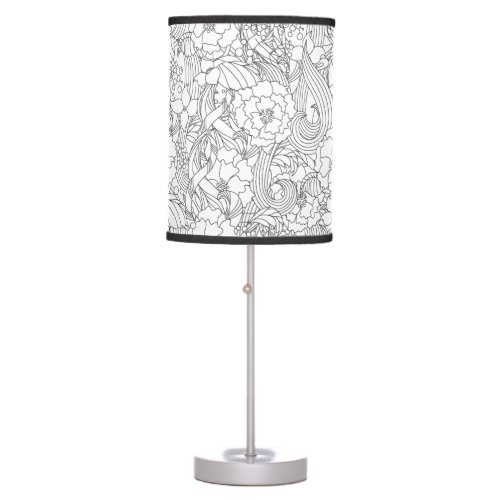 Color Me In Jasmine Floral Pattern Table Lamp