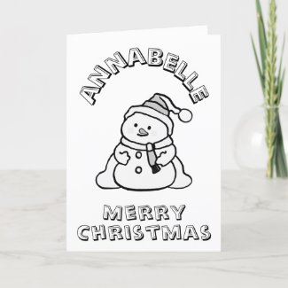 Color Me In Snowman Black, White Kids Activity