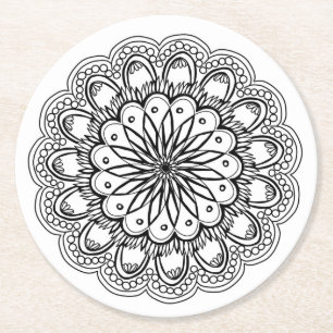 color me indian flower coaster