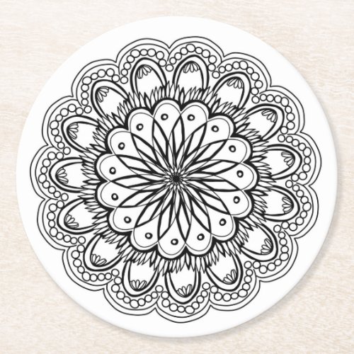 color me indian flower coaster