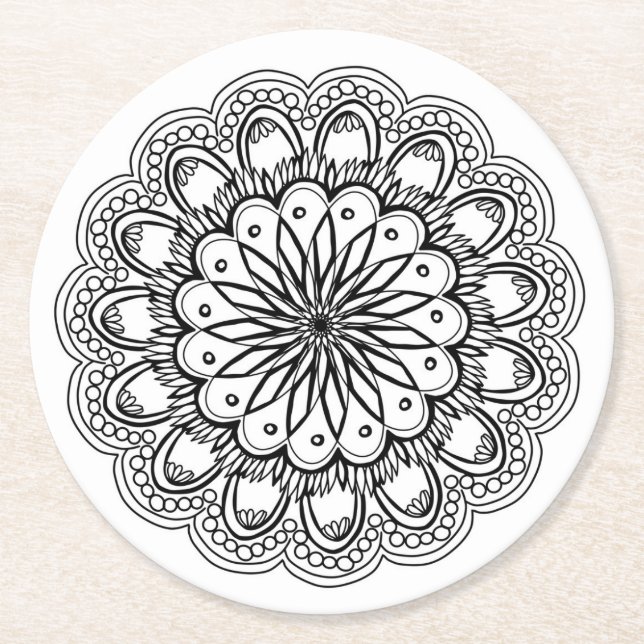 color me indian flower coaster (Front)