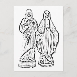 Color Me! Jesus & Mary Postcard
