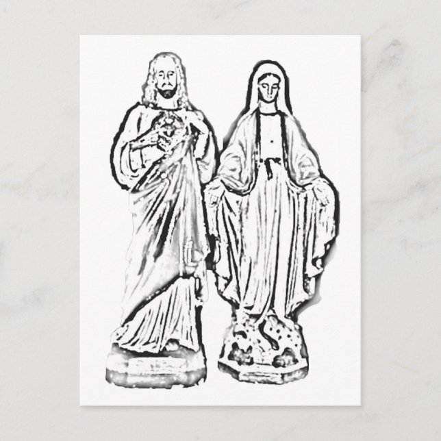 Color Me! Jesus & Mary Postcard (Front)