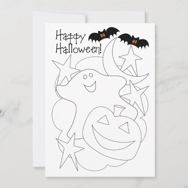 Color Me Kids Halloween Card  (Front)