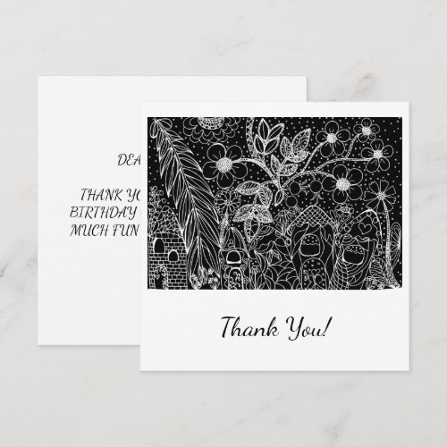 Color-Me Magical Garden Thank You Card