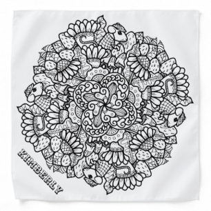 color me mandala cartoon mouse strawberry flower bandana