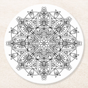 color me mandala flower coaster