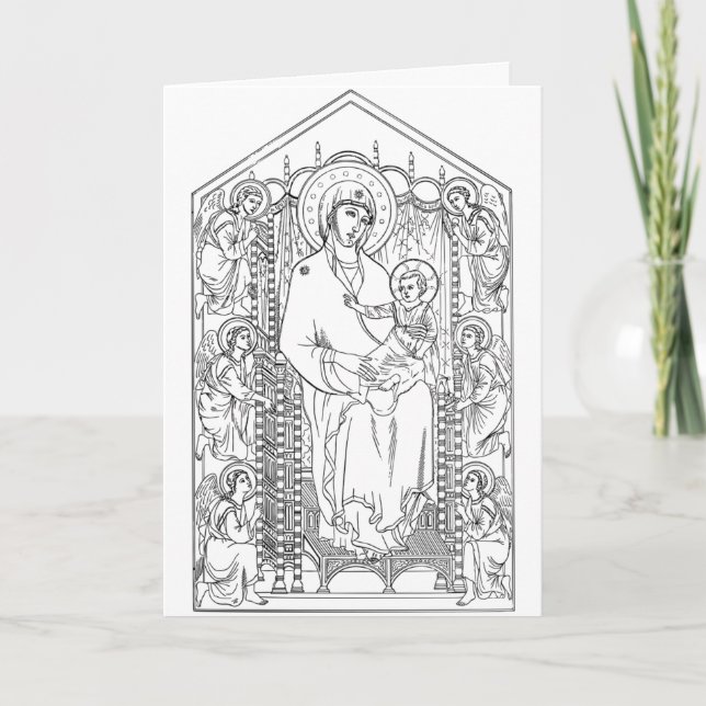 color me mary and jesus greeting card (Front)