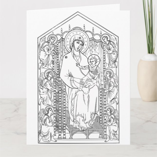 color me mary and jesus greeting card (Front)