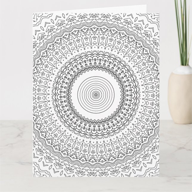 color me meditation doodle greeting card (Front)