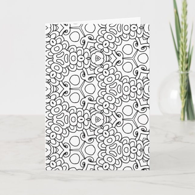 color me mod flowers greeting card (Front)
