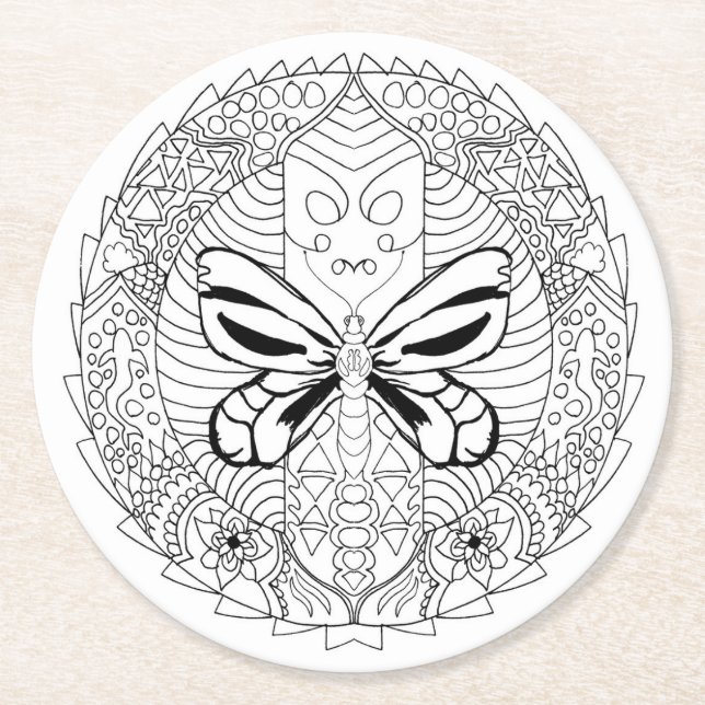 color me nature butterfly coaster (Front)