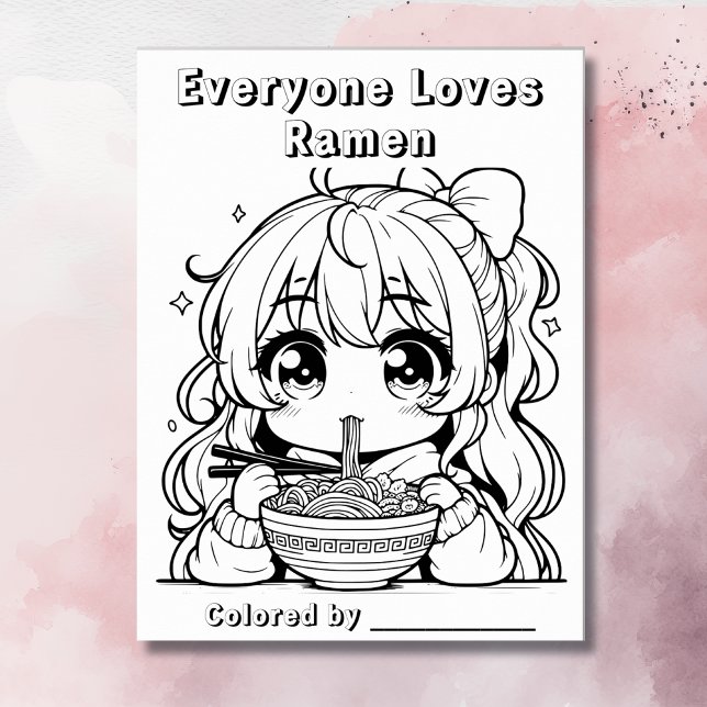 Color Me Page | Anime Girl Eating Ramen Poster (Creator Uploaded)