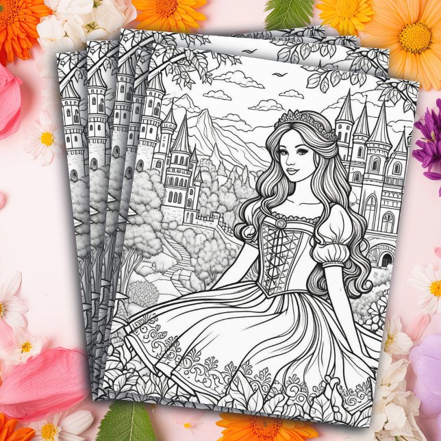Color Me Page | Pretty Princess and Castle (Creator Uploaded)