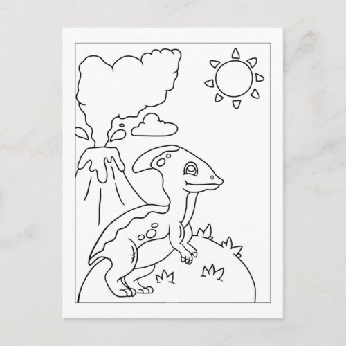 Color Me Parasaurolophus Dinosaur  Activity Cards