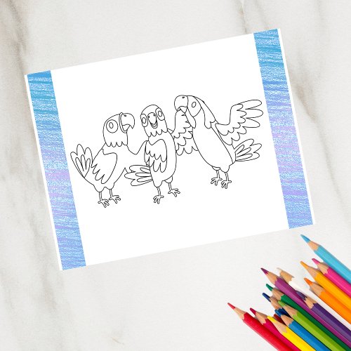 Color Me Parrot With Friends  Activity Cards