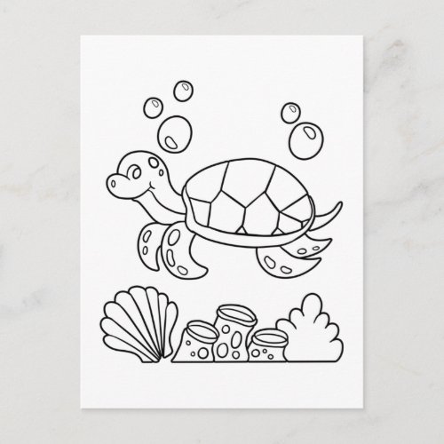 Color Me Sea Turtle  Kids Activity Cards