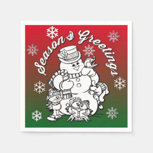 Color Me Snowman and Friends Christmas Napkins