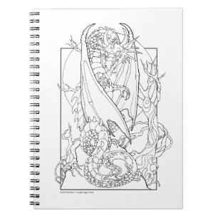 COLOR ME Spiral Notebook Fantasy Dragon